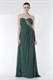 Teal Ombre Chiffon Pleated Strapless Gown