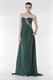 Teal Ombre Chiffon Pleated Strapless Gown