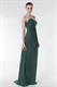 Teal Ombre Chiffon Pleated Strapless Gown