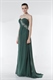 Teal Ombre Chiffon Pleated Strapless Gown