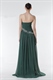 Teal Ombre Chiffon Pleated Strapless Gown