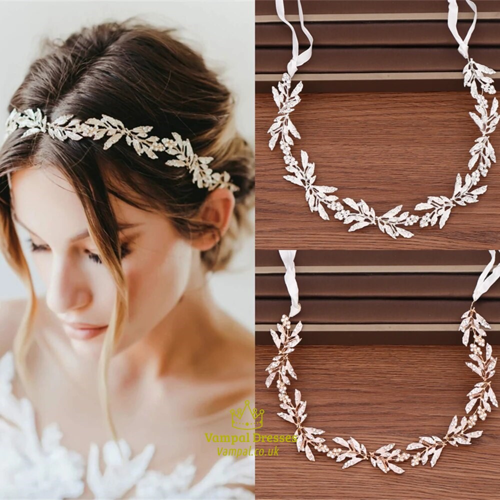 Strass-Blatt-Haarband für Braut-Haaraccessoires