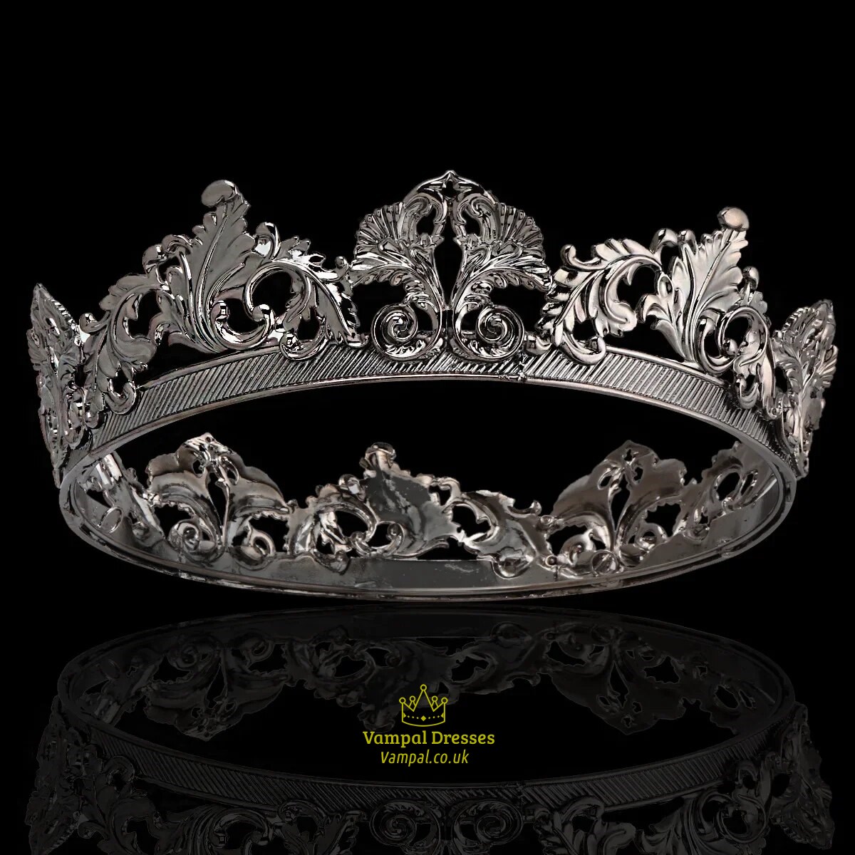 black Alloy Rhinestone King/Queen Crown For Celebrations And Costume Play