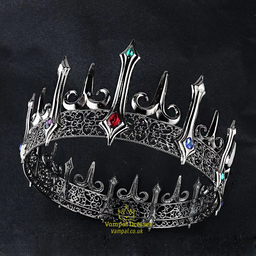 Schwarze Kronen und Tiaras Royal Vintage Barock Kostüm Schmuck