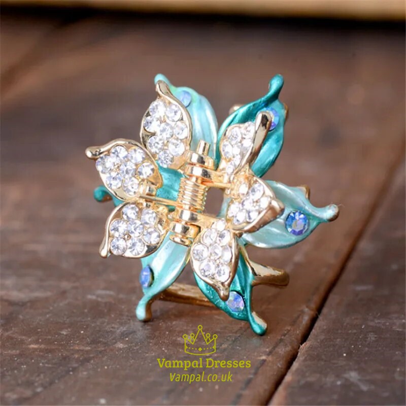 3D Flowers Crystal Hair Accessories For Girls