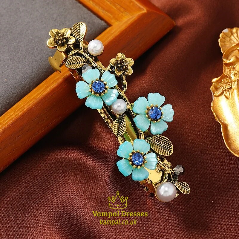 Retro Pearl Flower Hair Clips – Timeless Elegance For Women