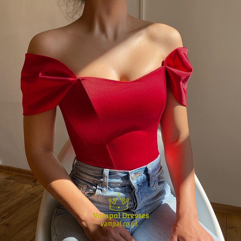 Elegant Satin Off The Shoulder Corset Bustier Top