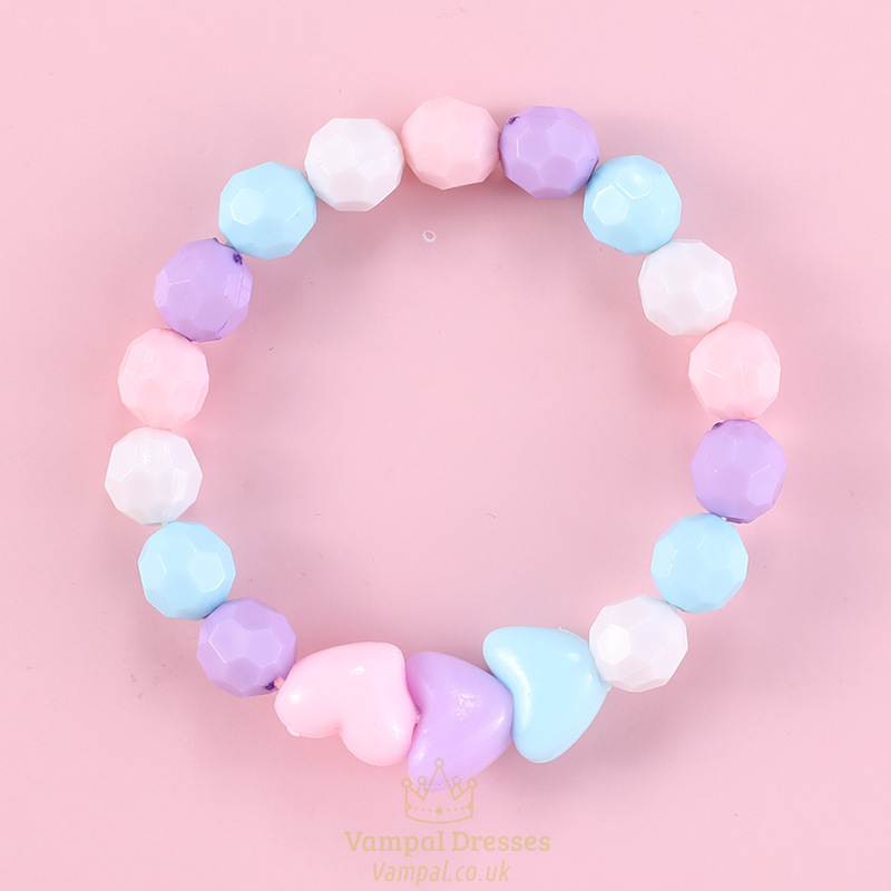 Pink Heart Beads Bracelet For Children Friendship Jewelry