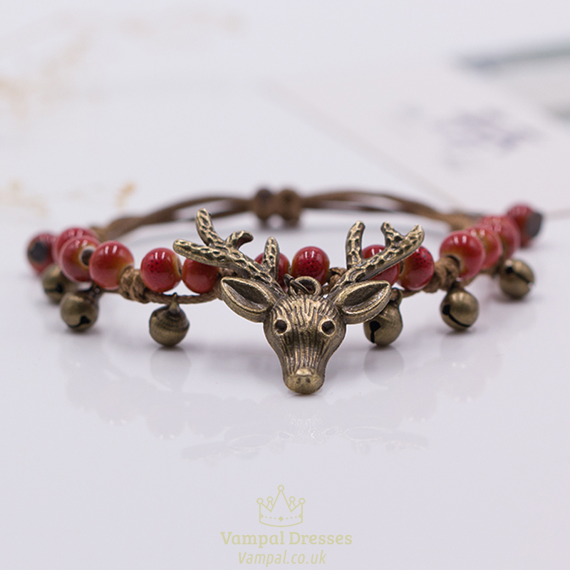 Ceramic Little Fawn Bracelet Handmade Retro Art Jewelry For Women