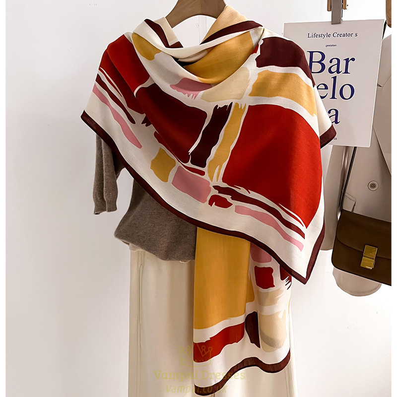 luxury brand scarf  wool cotton shawl lady wrap large pashmina hijab headband scarves autumn winter bufanda foulard beach stoles