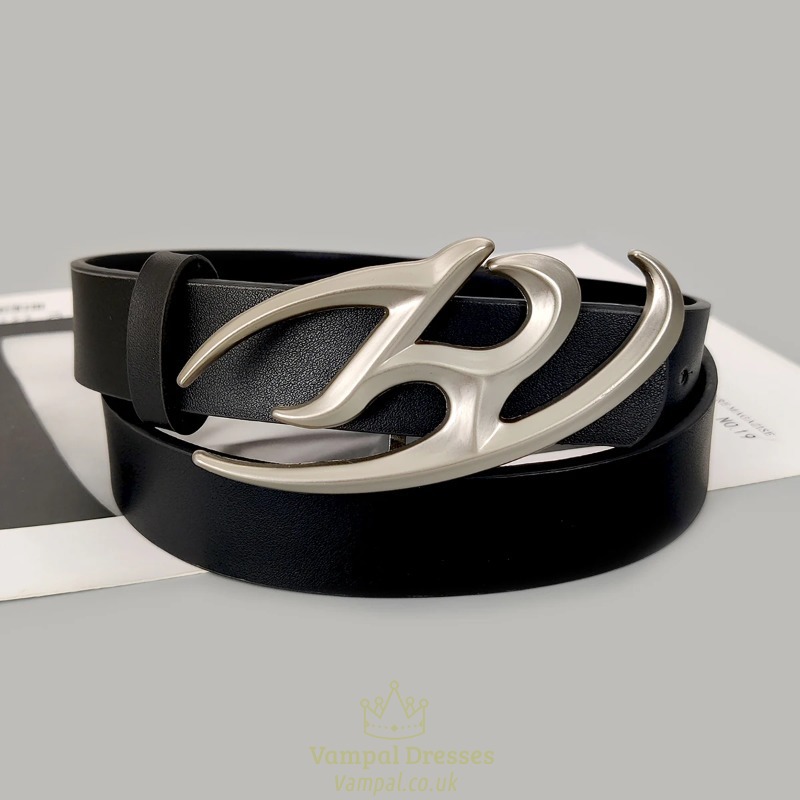 Women’S Black Pu Leather Punk Corset Belt