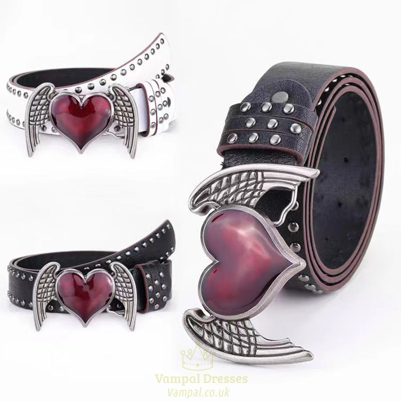 women men double ring belts double hole eyelet grommet leather buckle punk belt leisure dress jeans gothic waistband