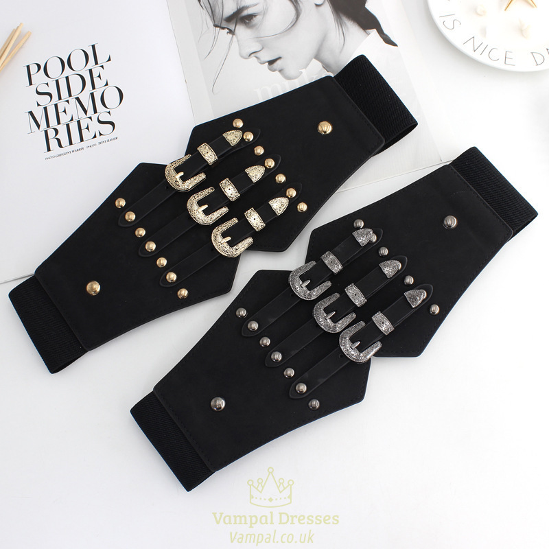 Retro Elastic Wide Waistband Dress Belt For Women