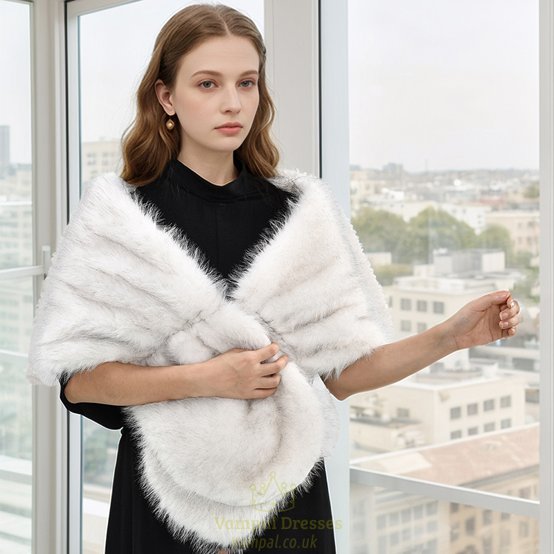 Faux Fox Fur Shawl Cape Cheongsam Wedding Dress Wrap