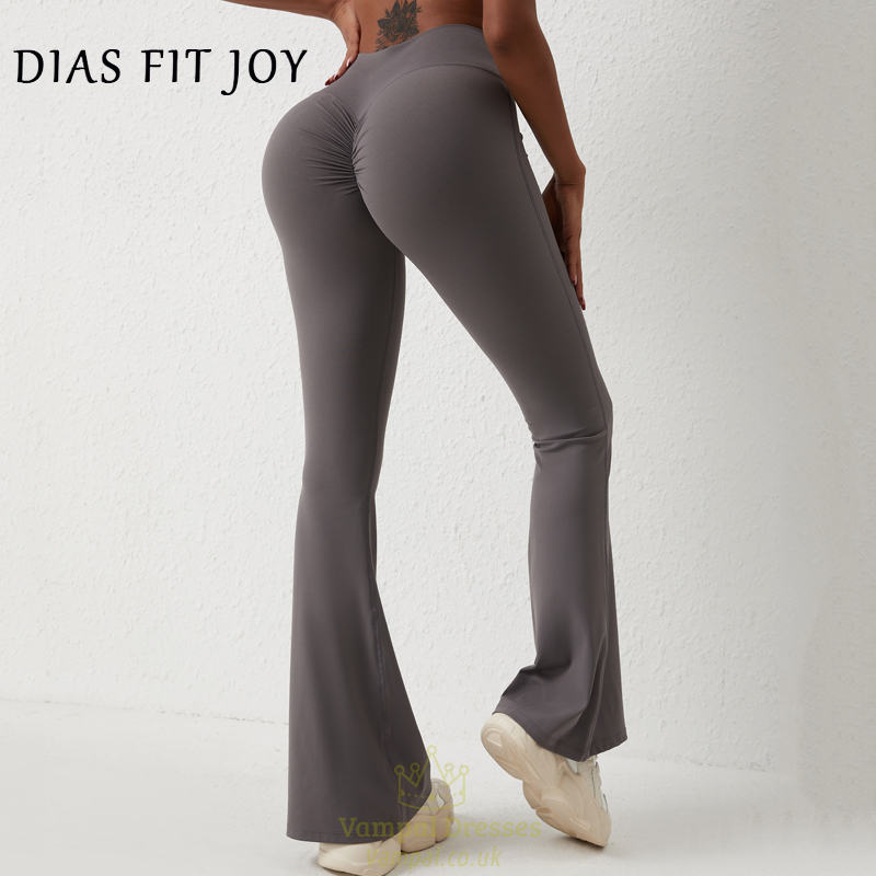 women's High Waisted Peach Flared Yoga Pants Quick Drying