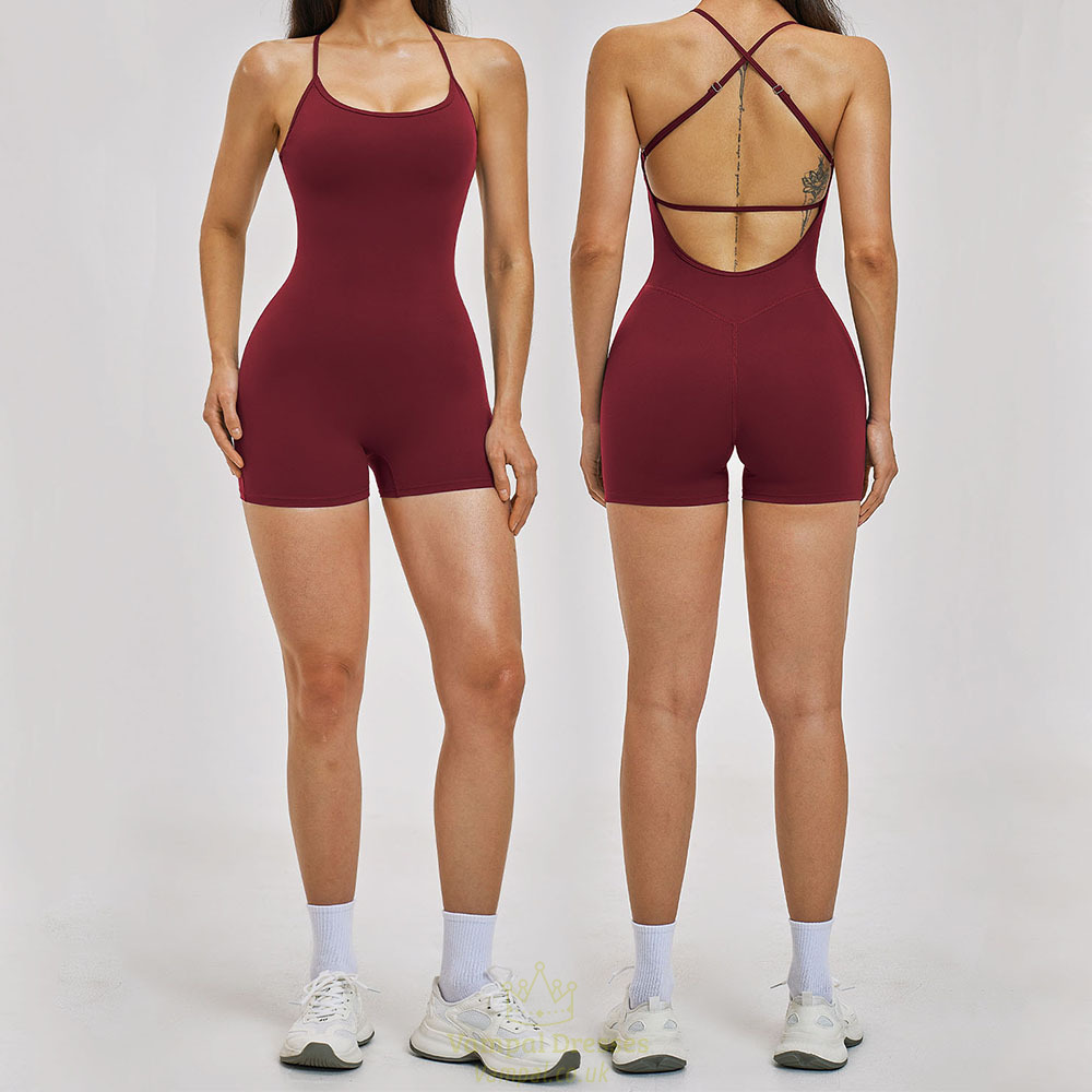 One-Piece Yoga Jumpsuit Mit Schockabsorbierendem Back Support