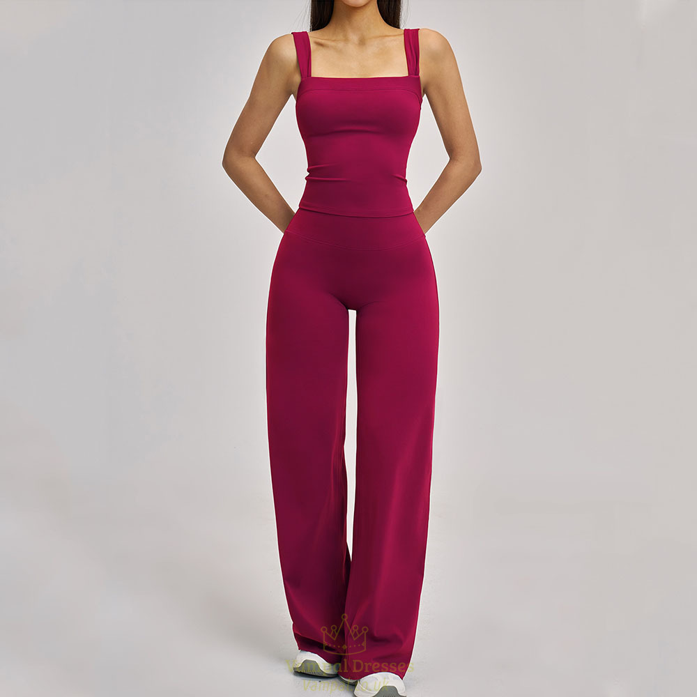 Damen 2-Piece Yoga Set Mit High Waist Flared Pants
