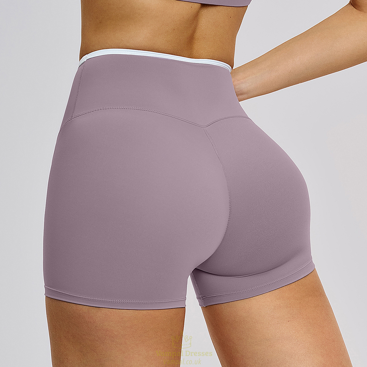 High Waisted Yoga Shorts Damen Gym Running Fitness Pants Solid Color Leggings Elastic Tights