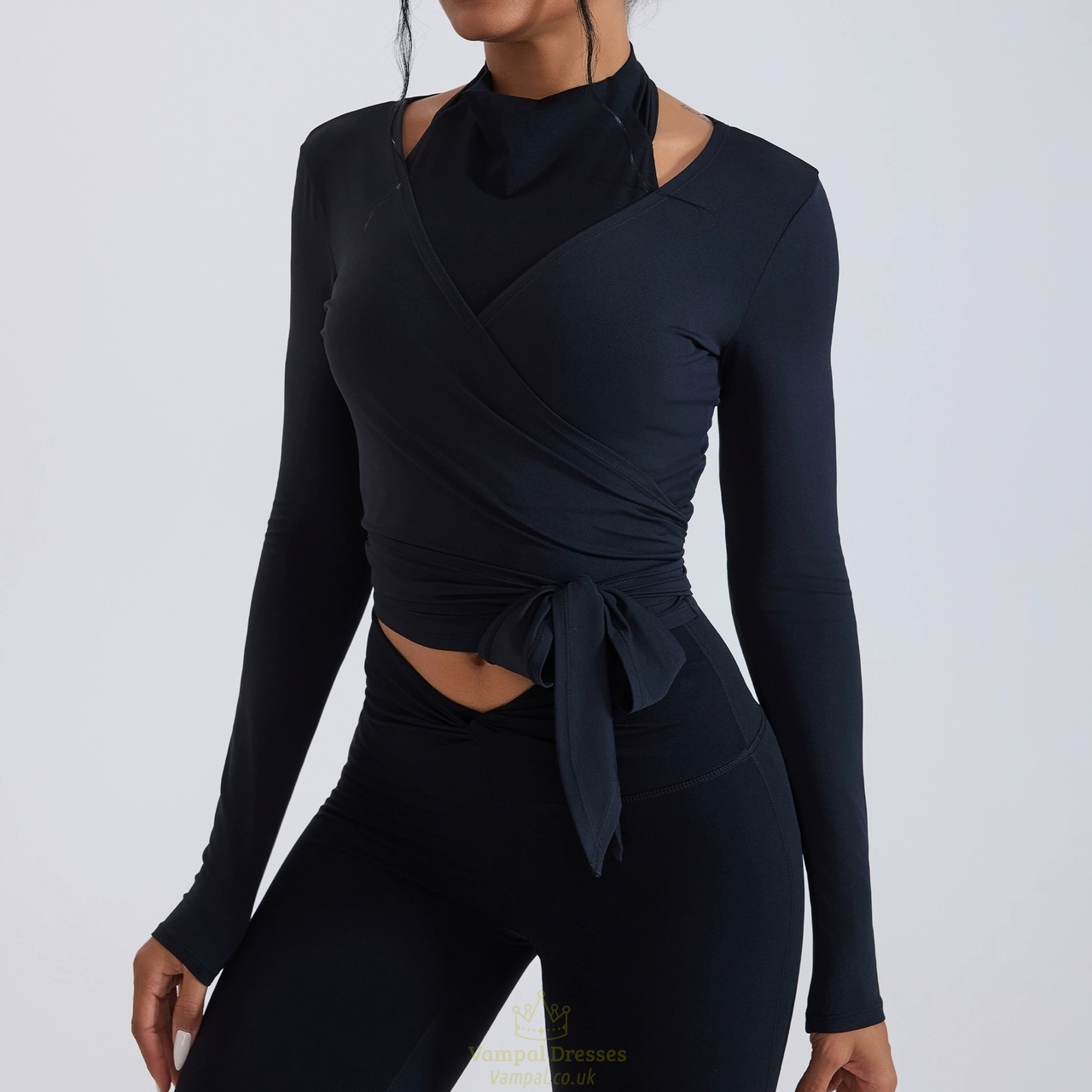 Damen Yoga Langarm Gym Shirt Sport Top Fitness Wear