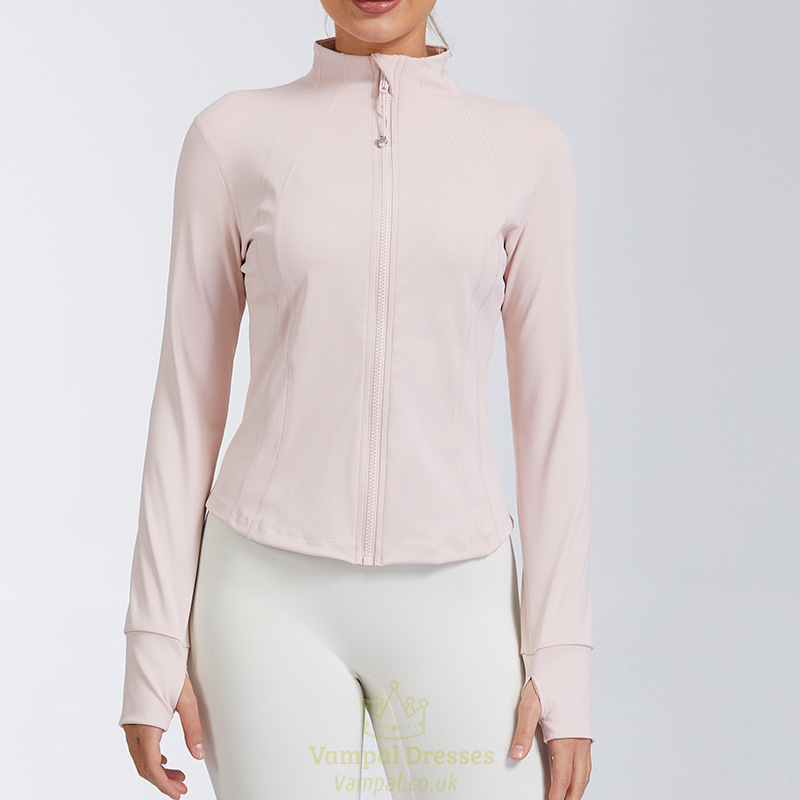 Damen Langarm Zip Yoga Jacke Slim Fit Activewear