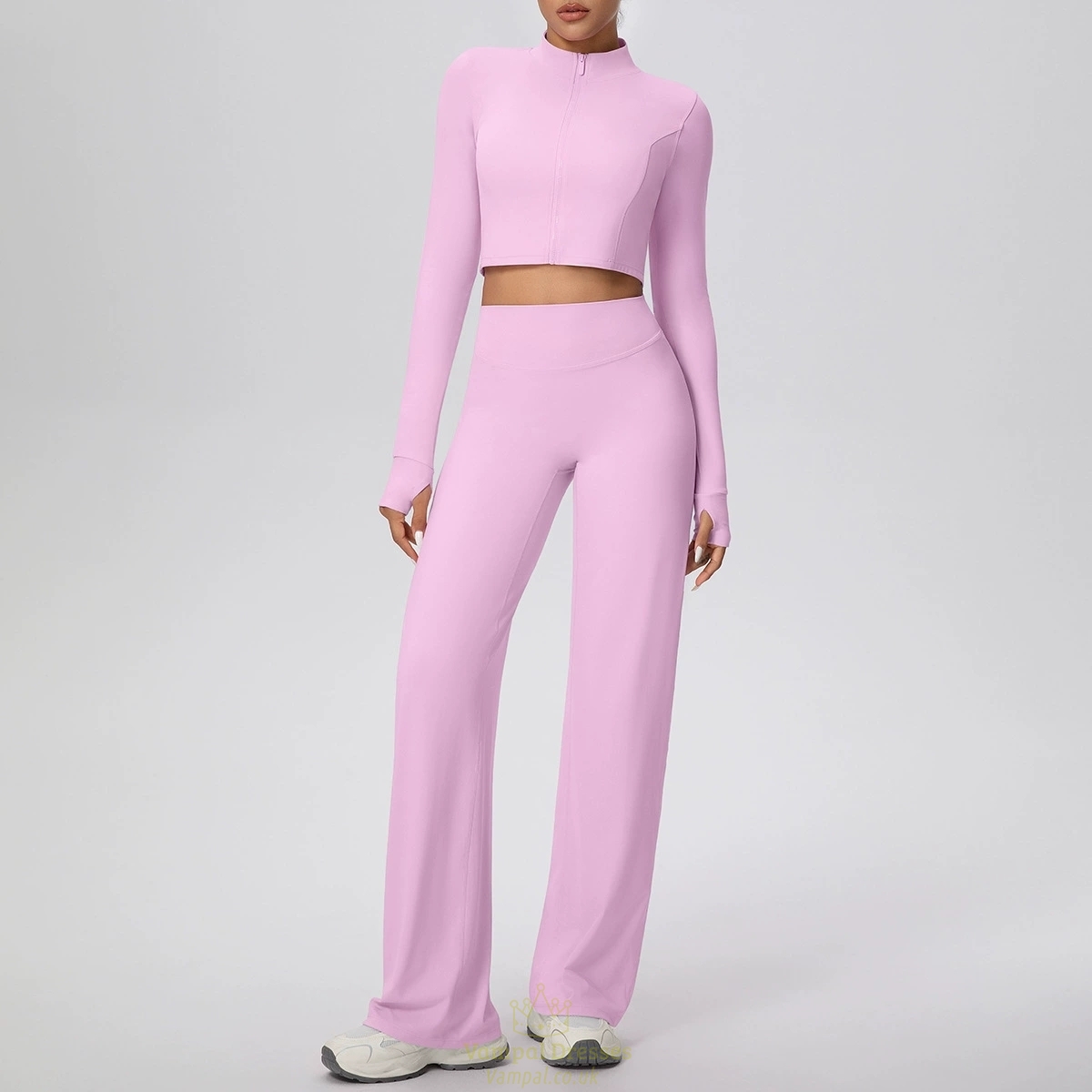 Langarm Gym Set Damen Training Schnelltrocknend Yoga Workout Leggings Sports Suit