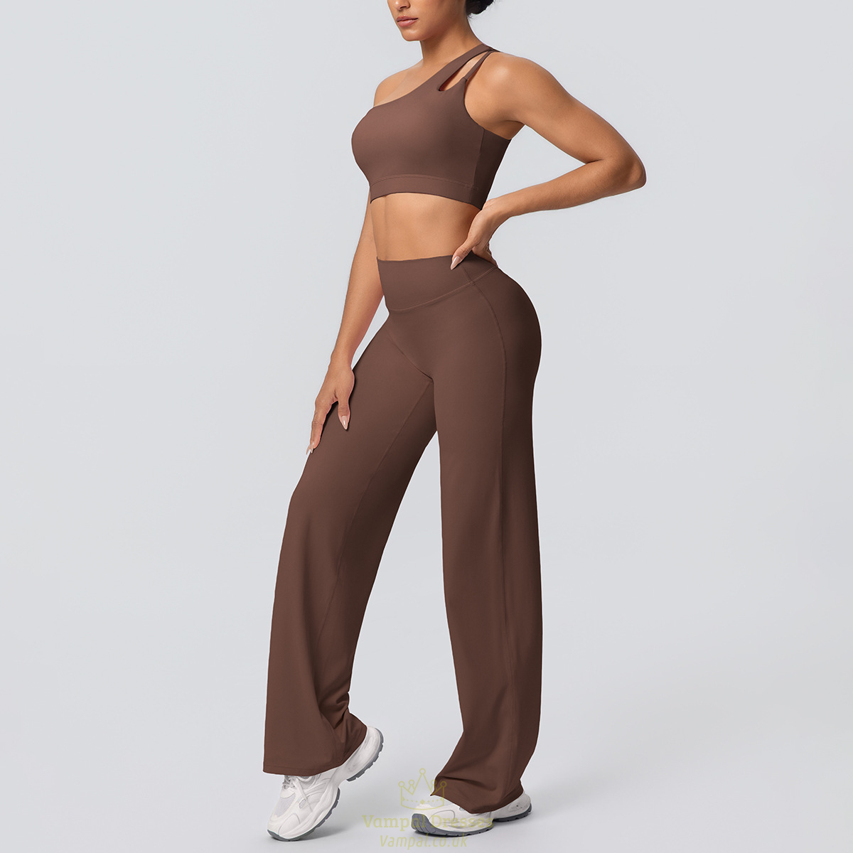 one-Shoulder Yoga Set High Waist Pants Bra Suit