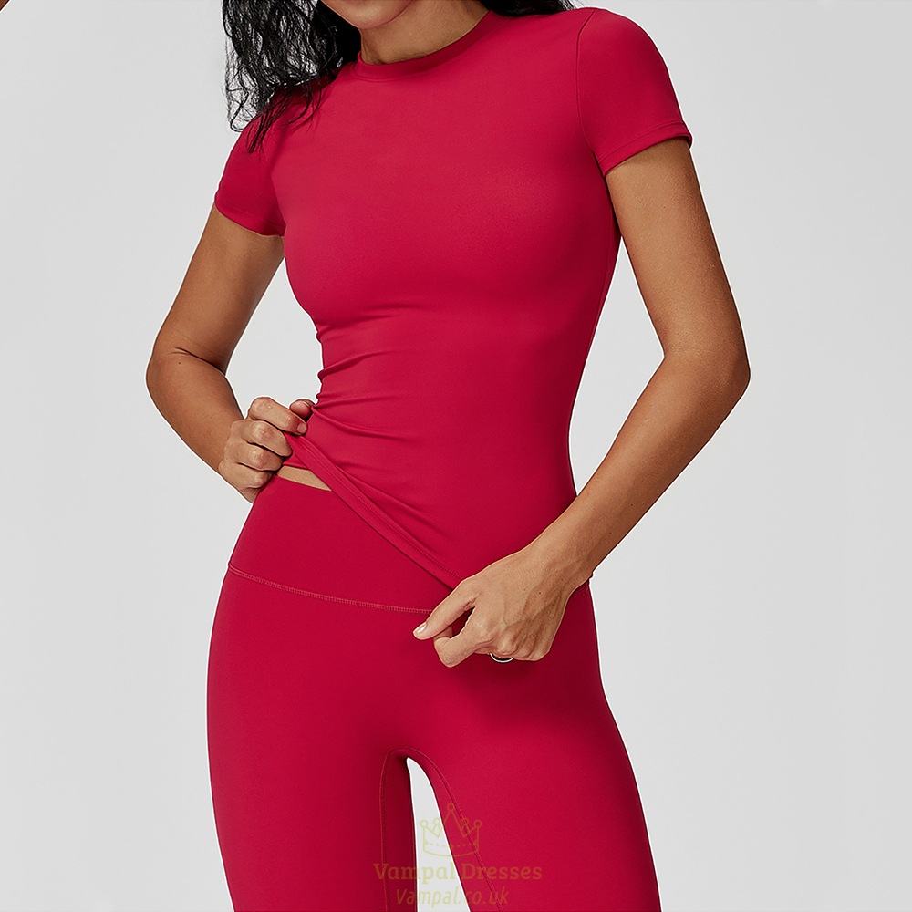 women’S Short Sleeve Yoga Crop Top – Running & Workout Tee