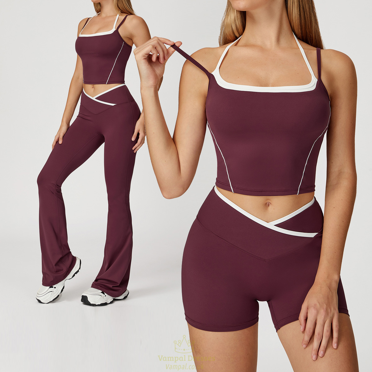 yoga Set 2 Piece Workout Outfit High Waist Leggings Athletic Wear