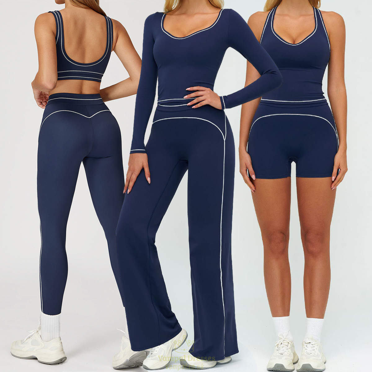 women's 2-Piece Yoga Set Long Sleeve Top & Running Shorts