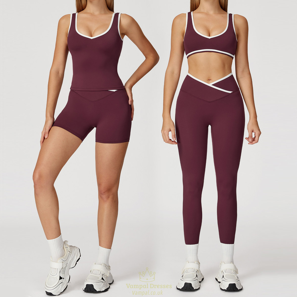 2-Piece Yoga Set High Waist Leggings Sports Bra Athletic Wear