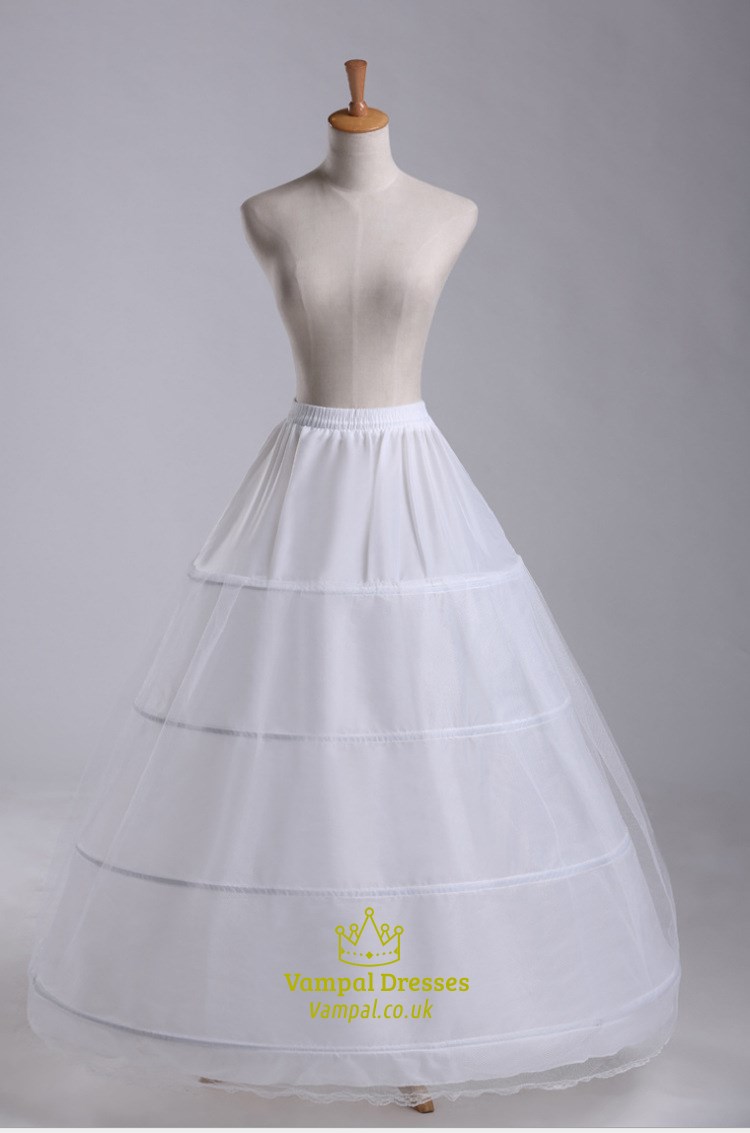 Petticoat in Bodenlänge für Ballkleider aus Tüllnetz, Nylon und Spitze