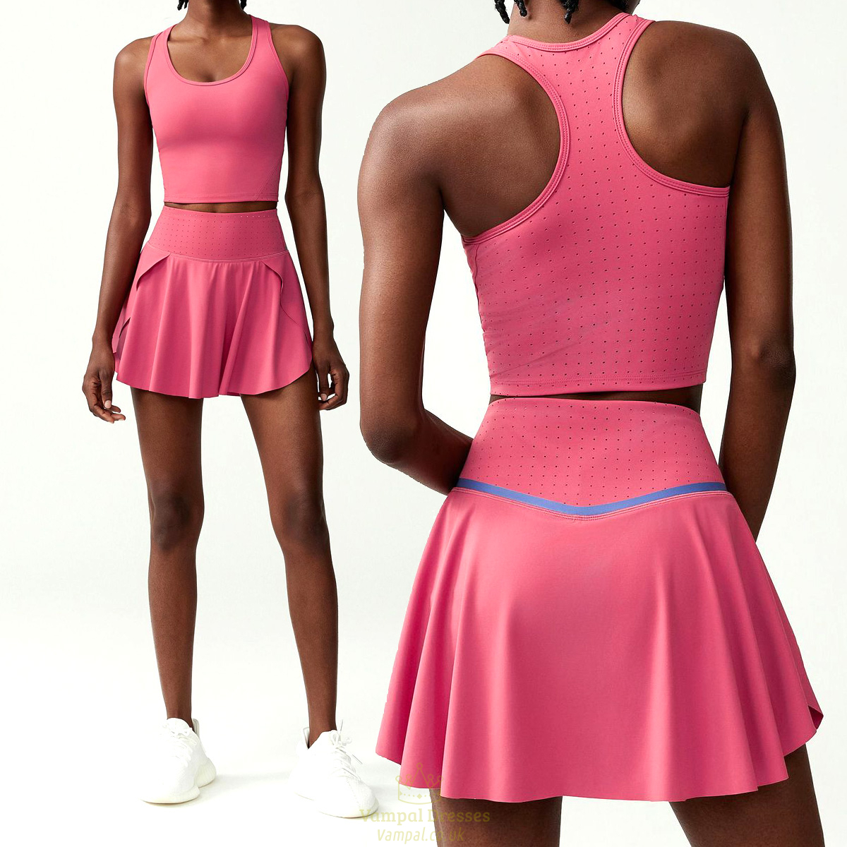 athletic 2-Piece Tennis Skirt Set With Skort And Sports Top