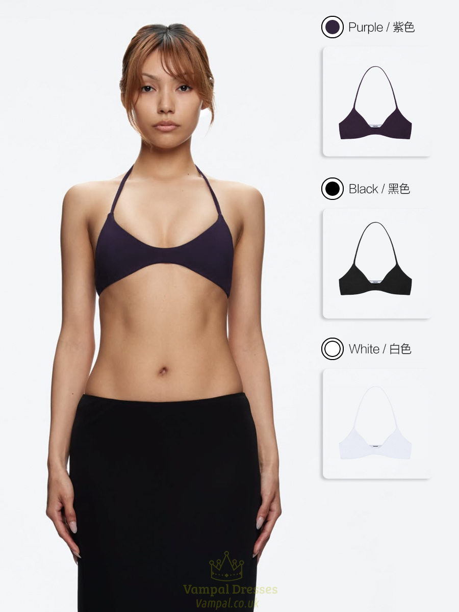 hanging Triangle Cup Tank Top With Double Layered Interior