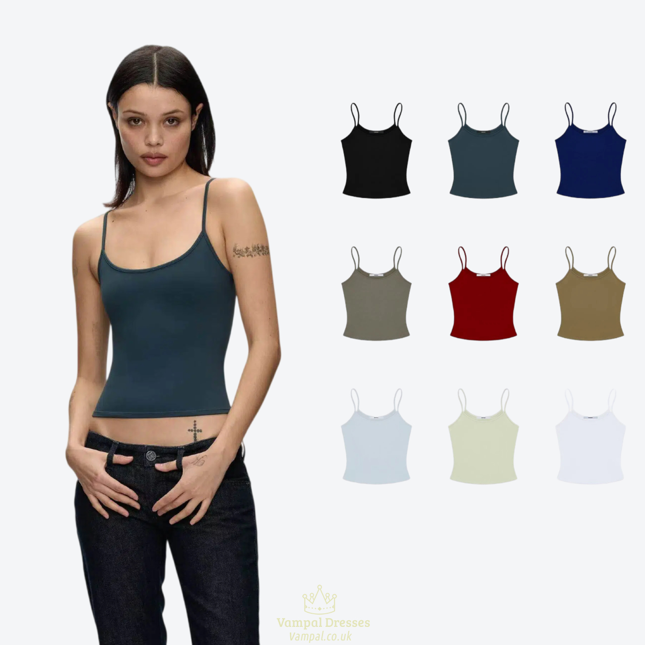 high-Elastic Slim-Fit Sleeveless Camisole Top For Daily Wear