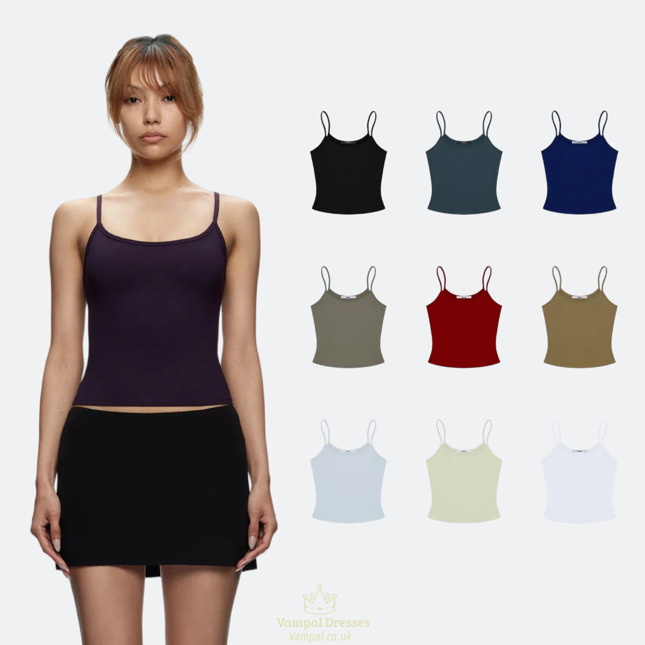 women's Fitted Camisole Tank Top - Thin Strap Sleeveless Stretchy Casual Sportswear