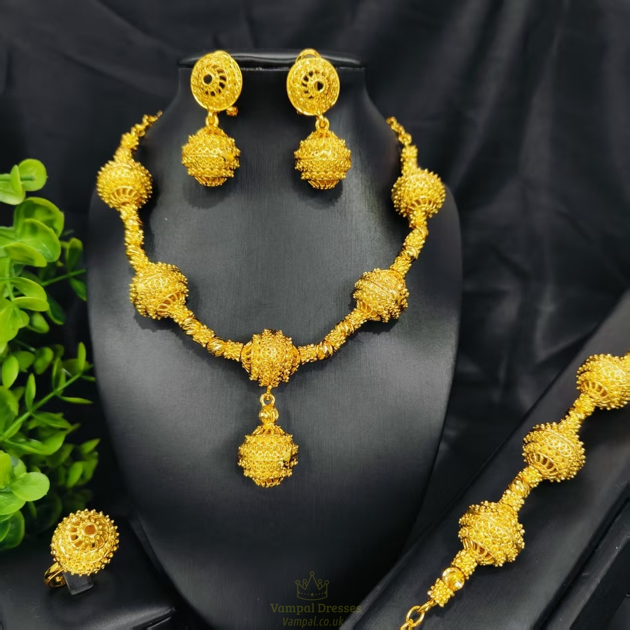 middle East Bridal Wedding Flower Jewelry Four-Piece Set