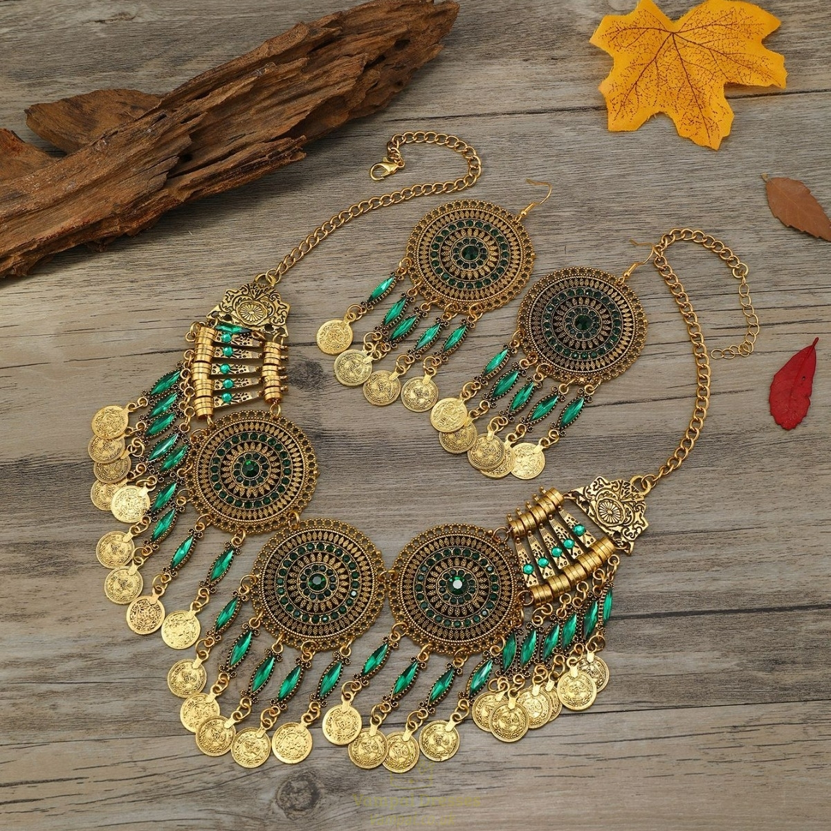 vintage Hollow Multi-Layer Coin Tassel Necklace For Women