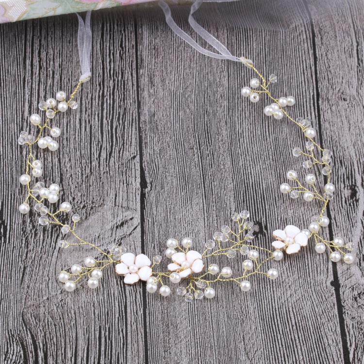 Alloy Imitation Pearl And Rhinestone Headbands