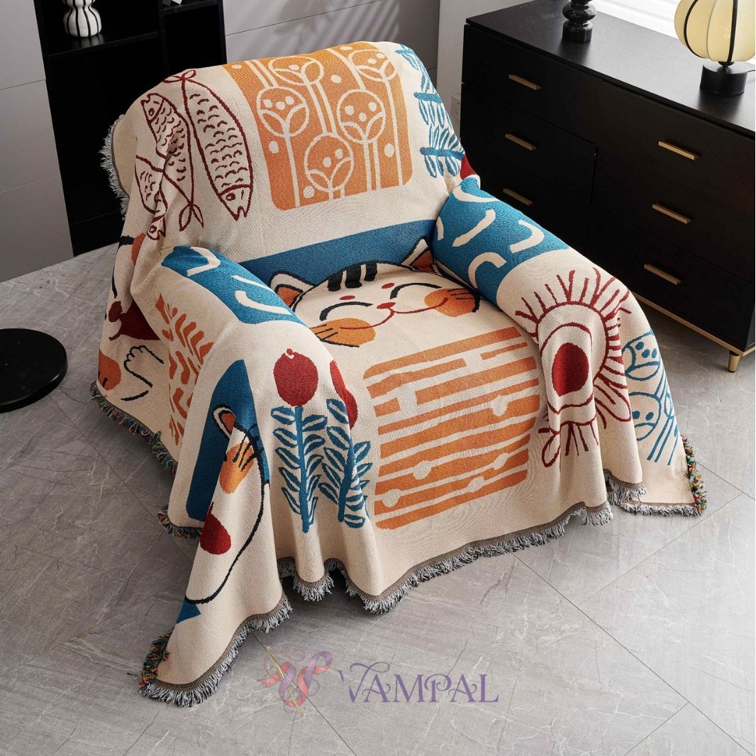 space Capsule Cheers Sofa Cover Slip-Resistant Single Sofa Blanket Towel
