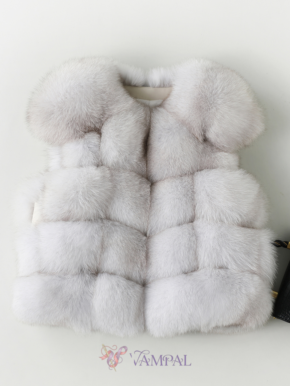 finland Imported Fox Fur Vest Women's Round Neck Waistcoat