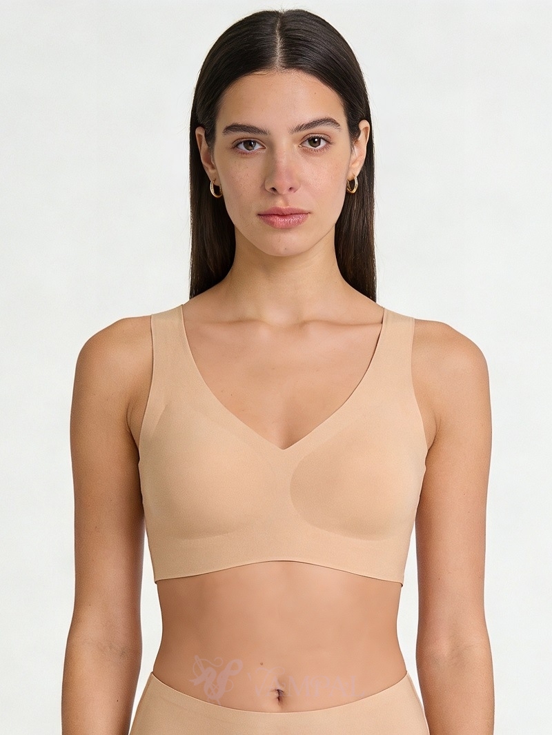 seamless V-Neck Vest-Style Bra For Women