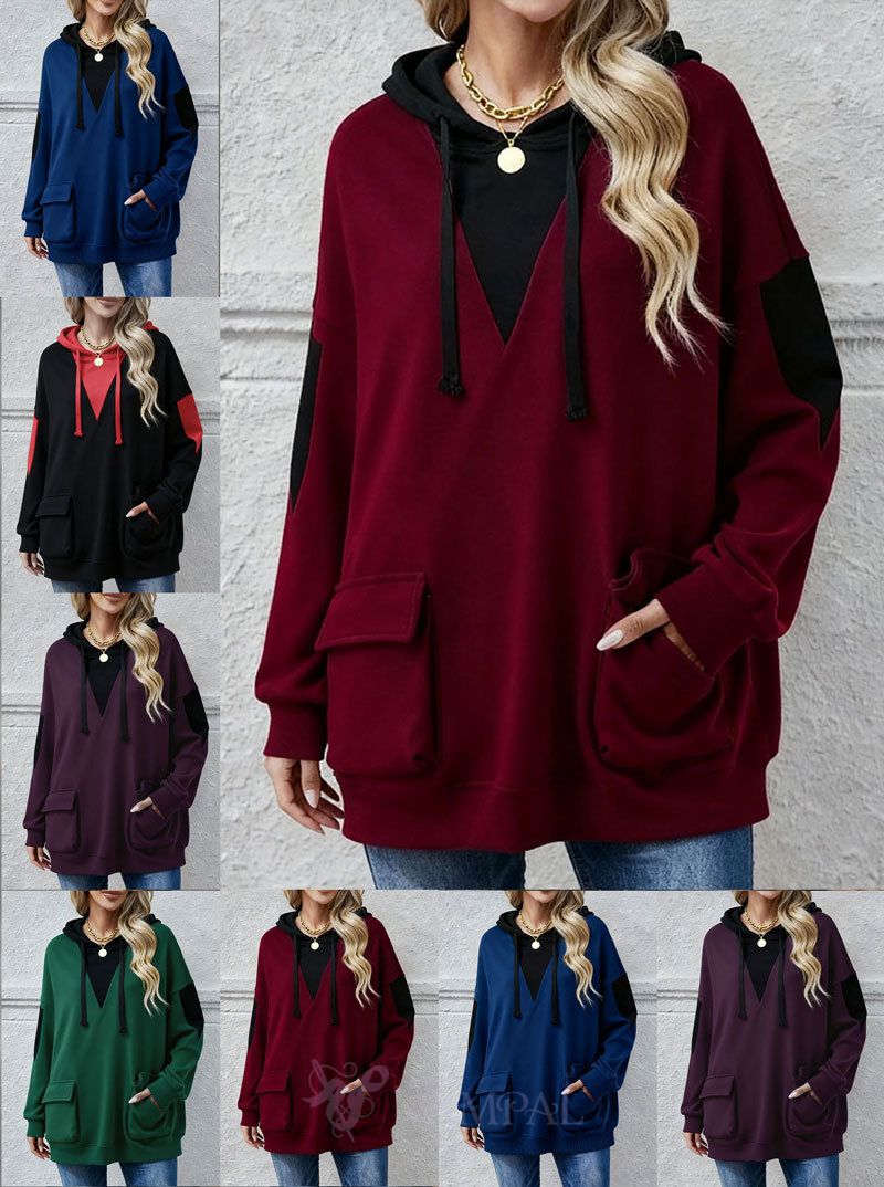 Women's Loose Mid-Length Hooded Top Plus Size Spring Autumn Hoodie