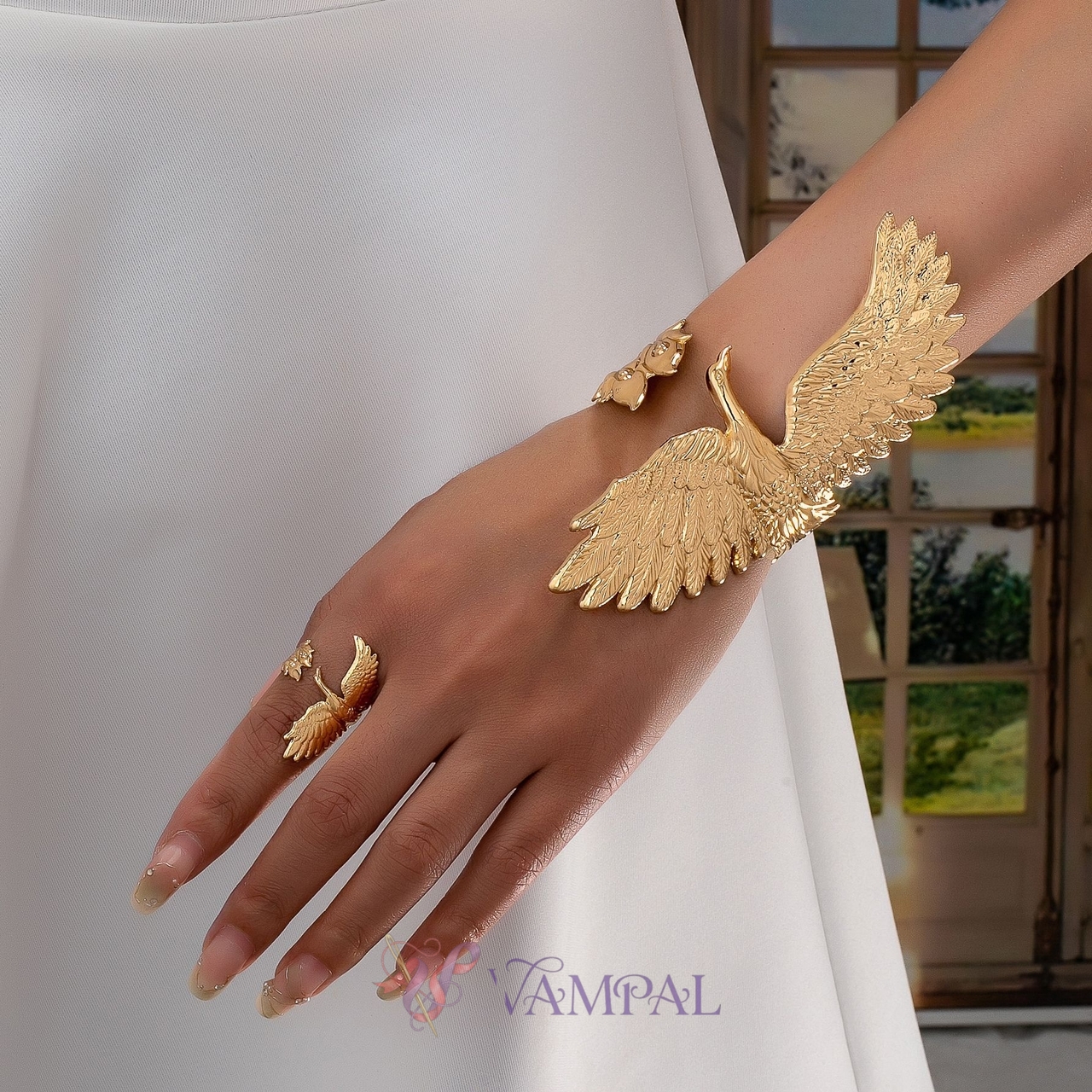 YLC-TZ-2471 Gold Set Phoenix Bracelet And Ring Set For Women