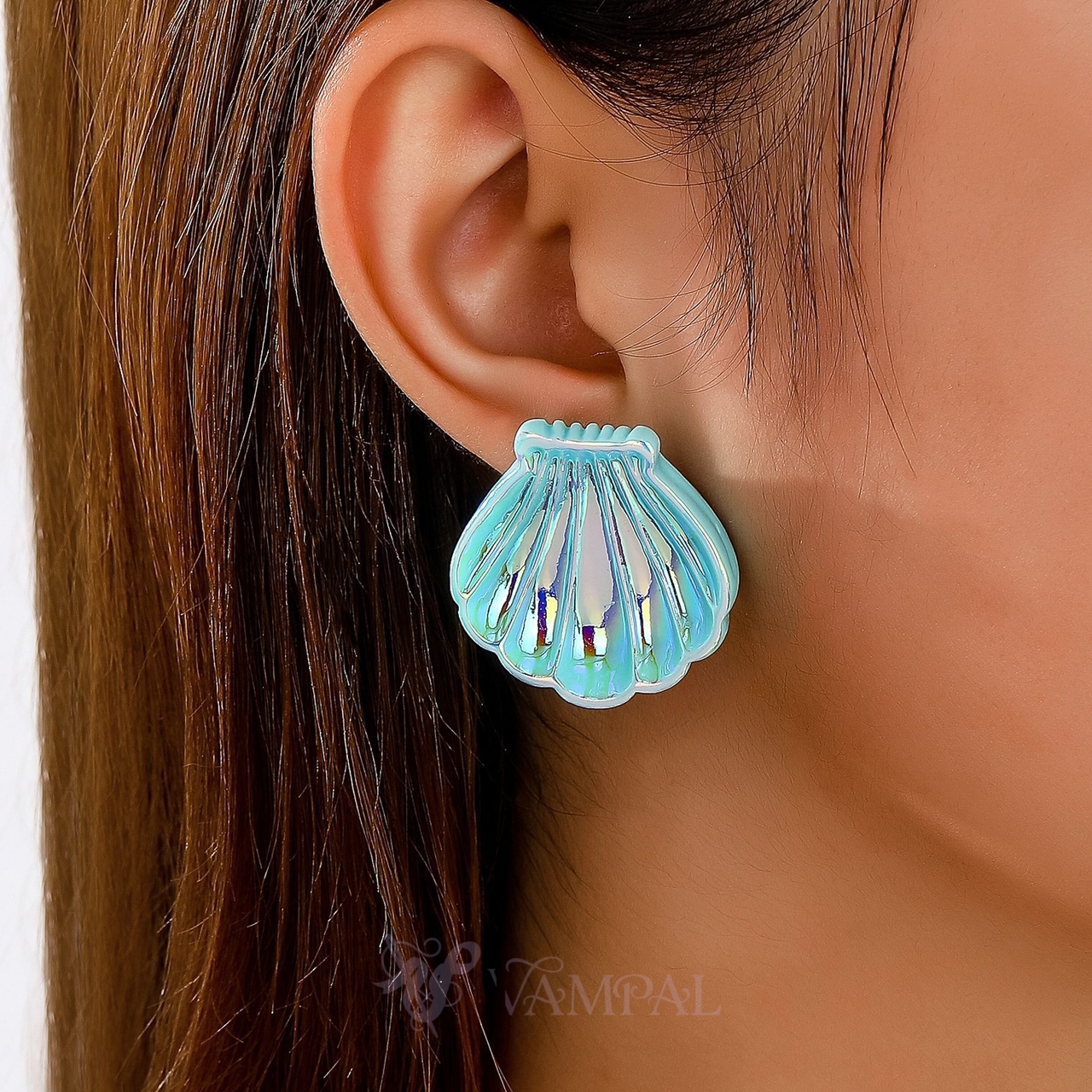 Shiny Shell Stud Earrings For Women Beach Vacation