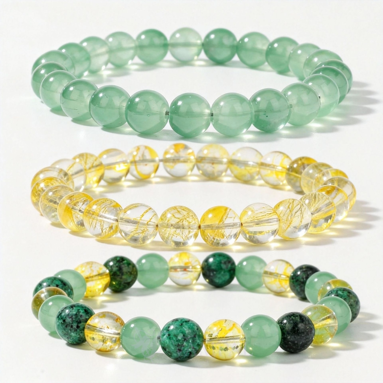 Nordic Style Beaded Crystal Bracelet 3-Piece Set