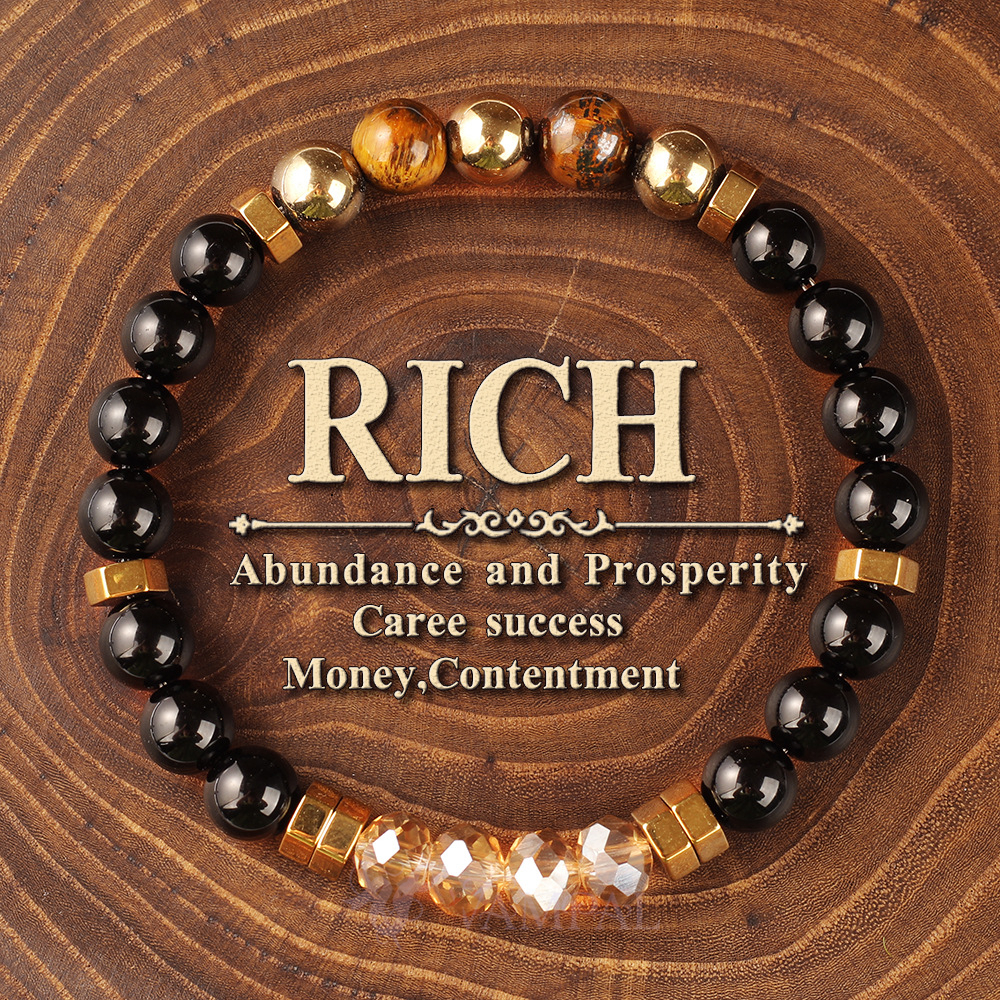 Vintage Faceted Crystal Stone Bead Bracelet For Women