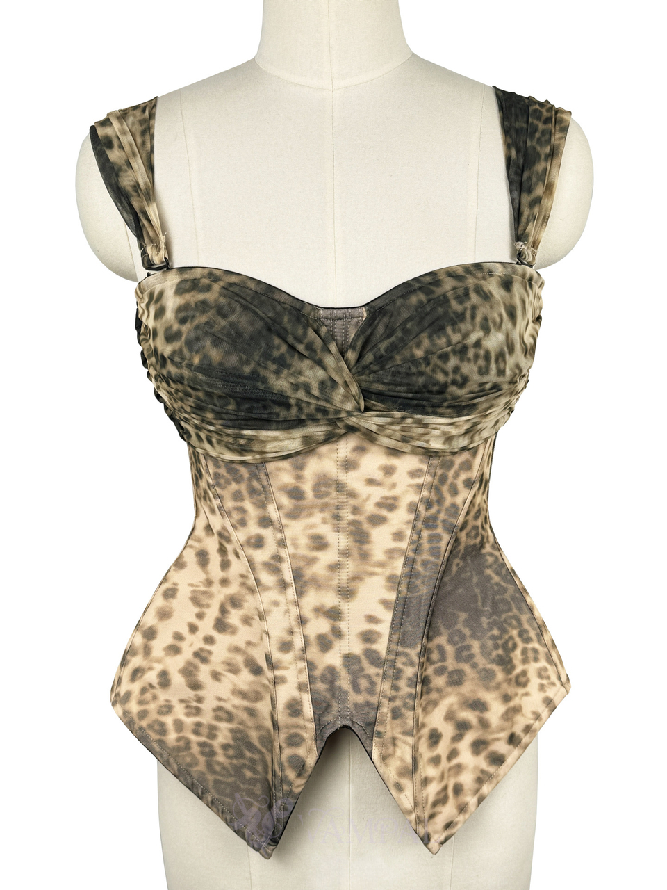 Leopard print Leopard Print Ruched Corset Camisole Top