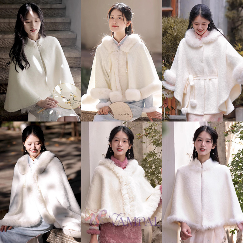 Nerz-Samt-Schal Retro chinesischer Stil Cape Wickel für Hochzeitskleid und Qipao