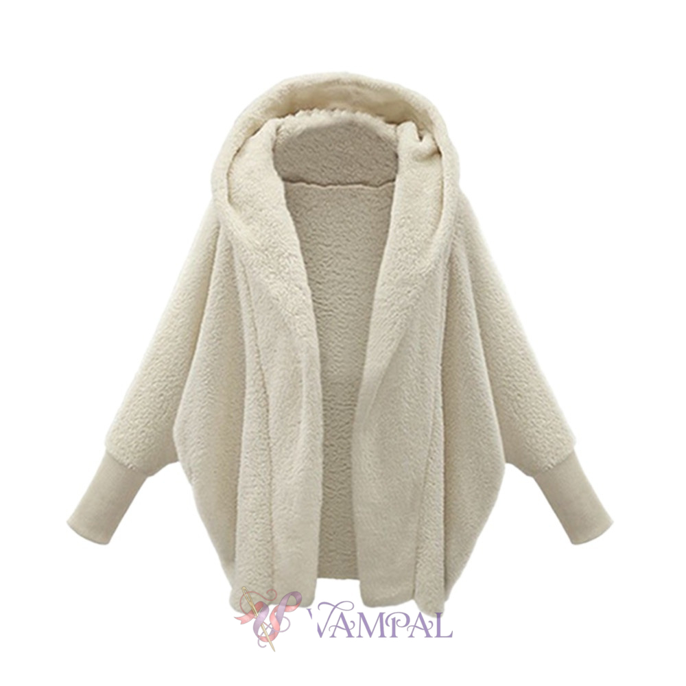 Women's Solid Color Long Sleeve Hooded Fleece Coat