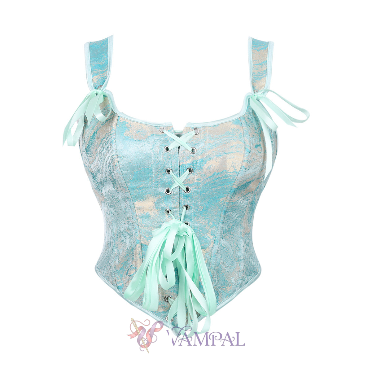 Light Green Green Fishbone Shapewear Tummy Control Push-Up Chest Support